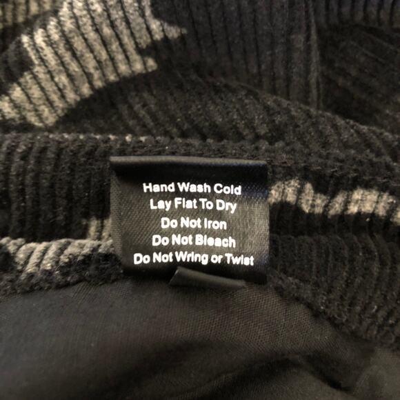 POL Camouflage Print Wide Leg Black Gray Corduroy Pants Women's Size Small - Picture 11 of 16